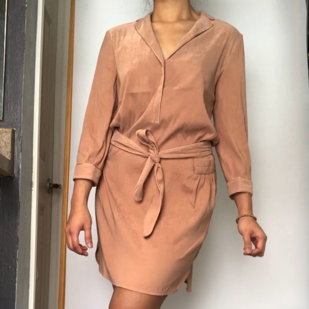 ⚫️ ANTHROPOLOGIE | SEE U SOON velvet feel dress with belt​​​​​​​